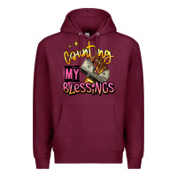Burgundy counting my blessings afro hands Premium Hoodie - RanaPortraitStore