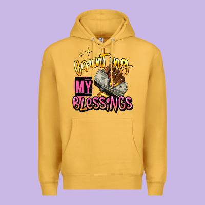 Counting My Blessings Afro Hands Premium Hoodie Designed By Ranaportraitstore