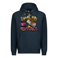 Navy counting my blessings afro hands Premium Hoodie - RanaPortraitStore