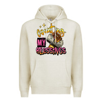 Oatmeal Heather counting my blessings afro hands Premium Hoodie - RanaPortraitStore