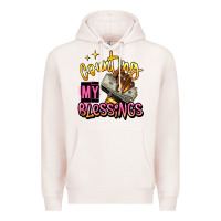 Pale Pink counting my blessings afro hands Premium Hoodie - RanaPortraitStore