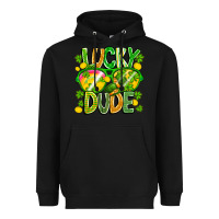Black Lucky Dude Heavyweight Hoodie - CowhideDigitalArt