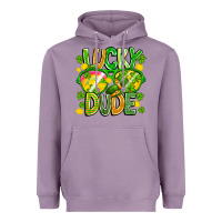 Lavender Lucky Dude Heavyweight Hoodie - CowhideDigitalArt