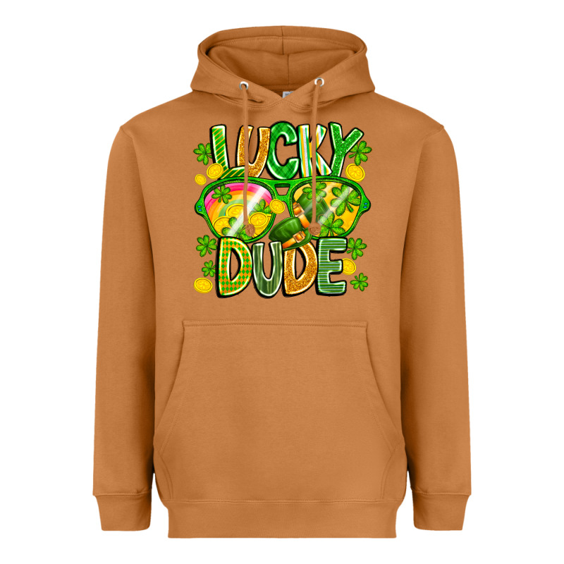 Lucky Dude Heavyweight Hoodie by CowhideDigitalArt | Teevron