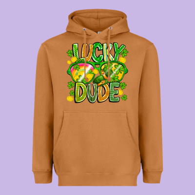 Lucky Dude Heavyweight Hoodie Designed By Cowhidedigitalart