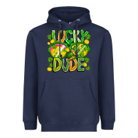 Navy Lucky Dude Heavyweight Hoodie - CowhideDigitalArt