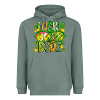 Sage Lucky Dude Heavyweight Hoodie - CowhideDigitalArt