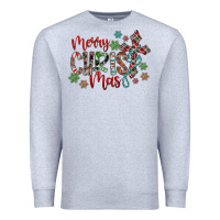 Heather Grey Merry Christmas Premium Sweatshirt - CowhideDigitalArt