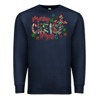Navy Merry Christmas Premium Sweatshirt - CowhideDigitalArt