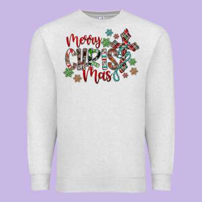 Merry Christmas Premium Sweatshirt Designed By Cowhidedigitalart
