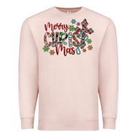Pale Pink Merry Christmas Premium Sweatshirt - CowhideDigitalArt