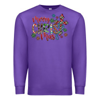 Purple Merry Christmas Premium Sweatshirt - CowhideDigitalArt