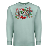 Seafoam Merry Christmas Premium Sweatshirt - CowhideDigitalArt
