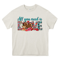 Cream all you need is love Heavy Core Tee - NancyCooperArtShop