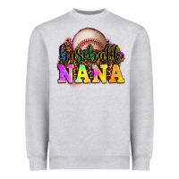 Heather Grey baseball nana Heavyweight Sweatshirt - OliviaCreatesArt
