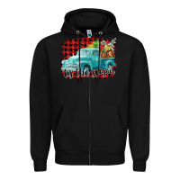 Black Tis The Season Christmas Truck Zipper Hoodie - FaDigitalArtStudio