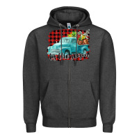 Charcoal Heather Tis The Season Christmas Truck Zipper Hoodie - FaDigitalArtStudio