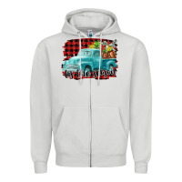 Dove Grey Tis The Season Christmas Truck Zipper Hoodie - FaDigitalArtStudio