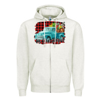 Oatmeal Heather Tis The Season Christmas Truck Zipper Hoodie - FaDigitalArtStudio
