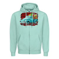 Seafoam Tis The Season Christmas Truck Zipper Hoodie - FaDigitalArtStudio