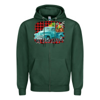 Sports Green Tis The Season Christmas Truck Zipper Hoodie - FaDigitalArtStudio