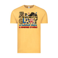 Vintage Mustard it's the guts and it's the glory a hundred stories Vintage Tee - RanaPortraitStore