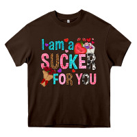 Chocolate Brown i am a sucker for you Heavy Core Tee - NancyCooperArtShop