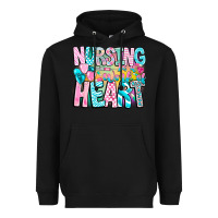 Black Nursing is a work of heart Heavyweight Hoodie - CowhideDigitalArt