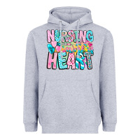 Heather Grey Nursing is a work of heart Heavyweight Hoodie - CowhideDigitalArt