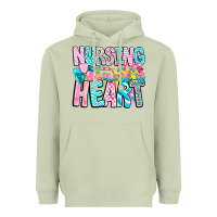 Matcha Nursing is a work of heart Heavyweight Hoodie - CowhideDigitalArt