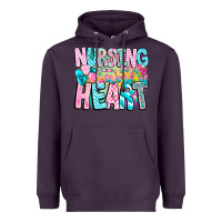 Plum Nursing is a work of heart Heavyweight Hoodie - CowhideDigitalArt