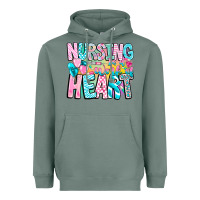 Sage Nursing is a work of heart Heavyweight Hoodie - CowhideDigitalArt