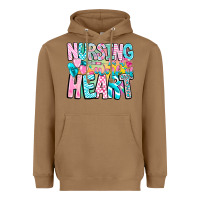 Toasted Coconut Nursing is a work of heart Heavyweight Hoodie - CowhideDigitalArt