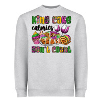 Heather Grey king cake calories don't count mardi gras Heavyweight Sweatshirt - OliviaCreatesArt
