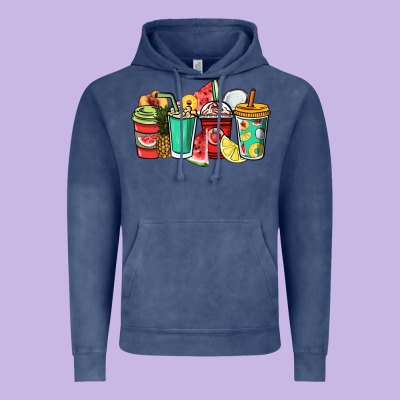 Fruits Coffee Cups Vintage Hoodie Designed By Nancycooperartshop