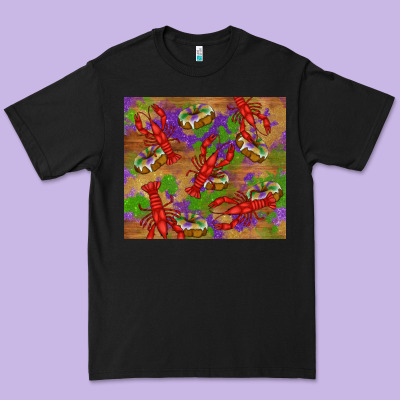 Mardi Gras Crawfish King Cake Premium Tee Designed By Ranaportraitstore