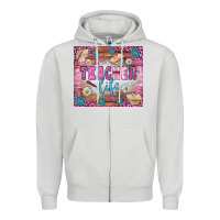Dove Grey teacher life tumbler Zipper Hoodie - BundleAndBundleShop