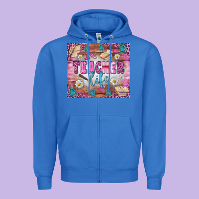 Teacher Life Tumbler Zipper Hoodie Designed By Bundleandbundleshop