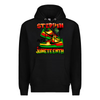 Black steppin' into juneteenth Premium Hoodie - FaDigitalArtStudio