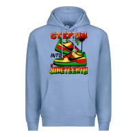 Colony Blue steppin' into juneteenth Premium Hoodie - FaDigitalArtStudio