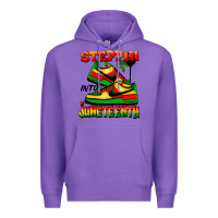 Purple steppin' into juneteenth Premium Hoodie - FaDigitalArtStudio