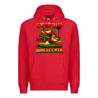 Red steppin' into juneteenth Premium Hoodie - FaDigitalArtStudio