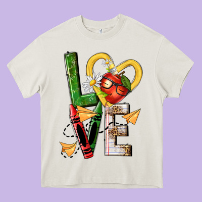Teacher Love Nca Heavy Core Tee Designed By Nancycooperartshop