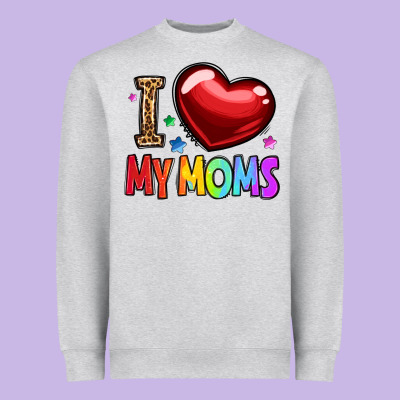 I Love My Moms Heavyweight Sweatshirt Designed By Oliviacreatesart