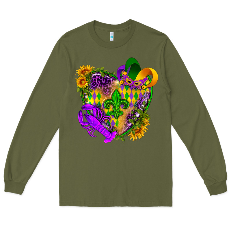 Mardi Gras Heart Long Sleeve Tee by HowdyJamesFarm | Teevron