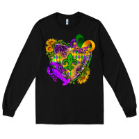 Black Mardi Gras heart Long Sleeve Tee - HowdyJamesFarm