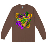 Chestnut Mardi Gras heart Long Sleeve Tee - HowdyJamesFarm