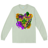 Matcha Mardi Gras heart Long Sleeve Tee - HowdyJamesFarm