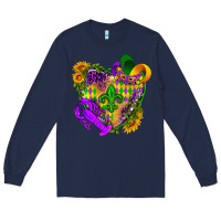 Navy Mardi Gras heart Long Sleeve Tee - HowdyJamesFarm