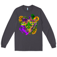 Smoke Mardi Gras heart Long Sleeve Tee - HowdyJamesFarm